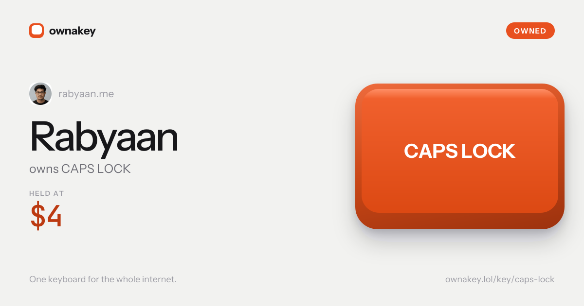 The share card generated for the CAPS LOCK key